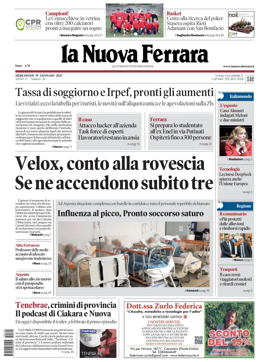 Prima-pagina-nuova ferrara-oggi-edizione-del-2025-01-29